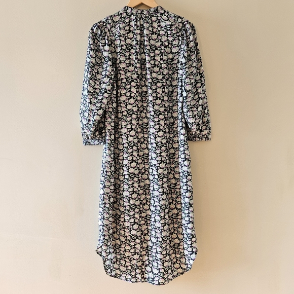 Rebecca Taylor Women's Button Down Floral Print Quarter Sleeve Midi Dress Size S - Picture 16 of 16